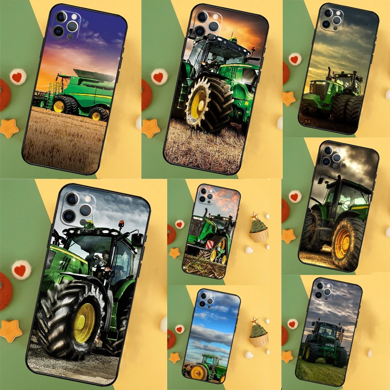 Coque de téléphone pour tracteur de véhicule agricole, coque pour iPhone 14, 16, 15, 12, 11, 13 Pro Max, X, Poly, XS Max, 7, 8 Plus, 12, 13 Mini