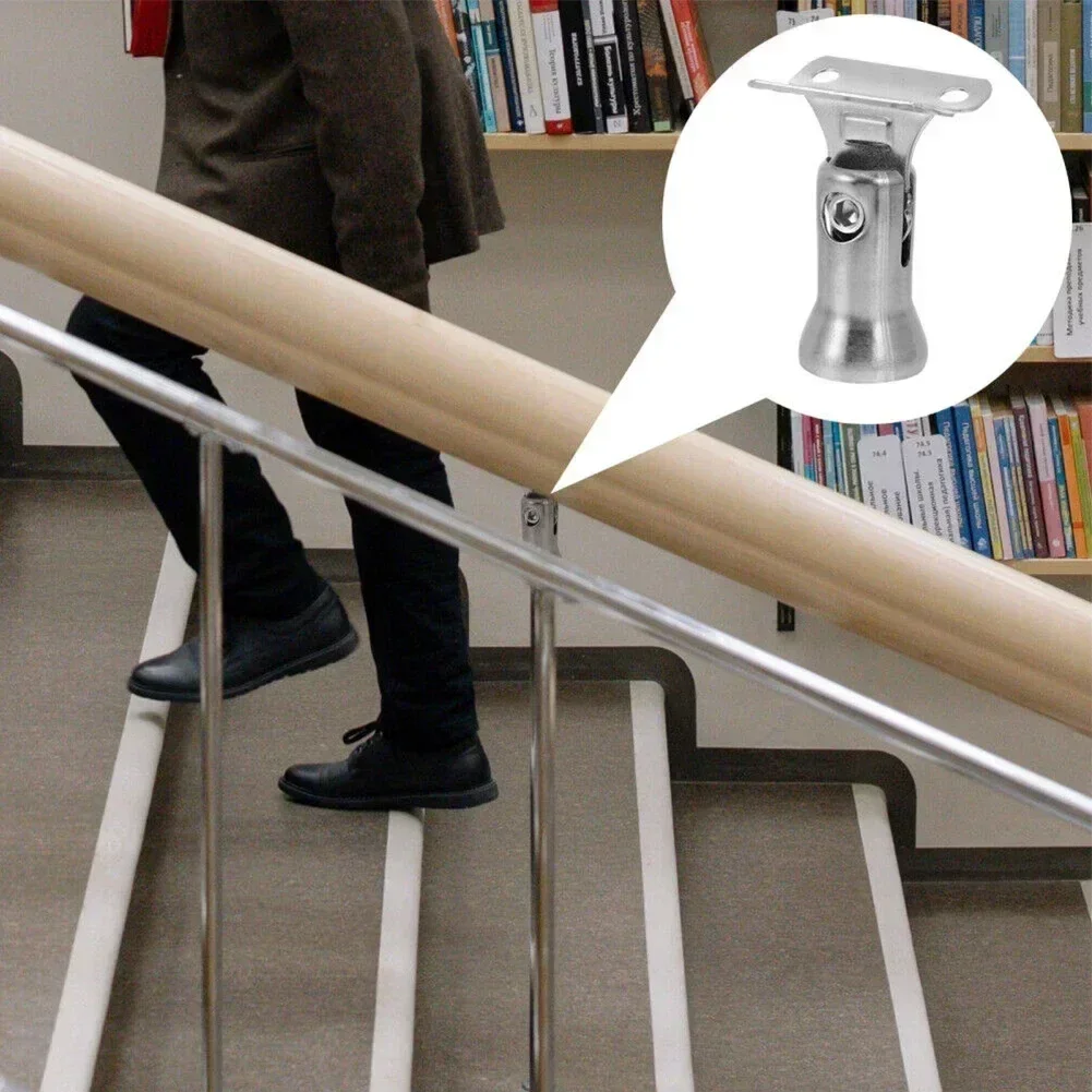 4 PCS 304 Stainless Steel Stair Railing Post Stamping Handrail Bracket Stair Railing Support Bracket Stair Rail Bracket