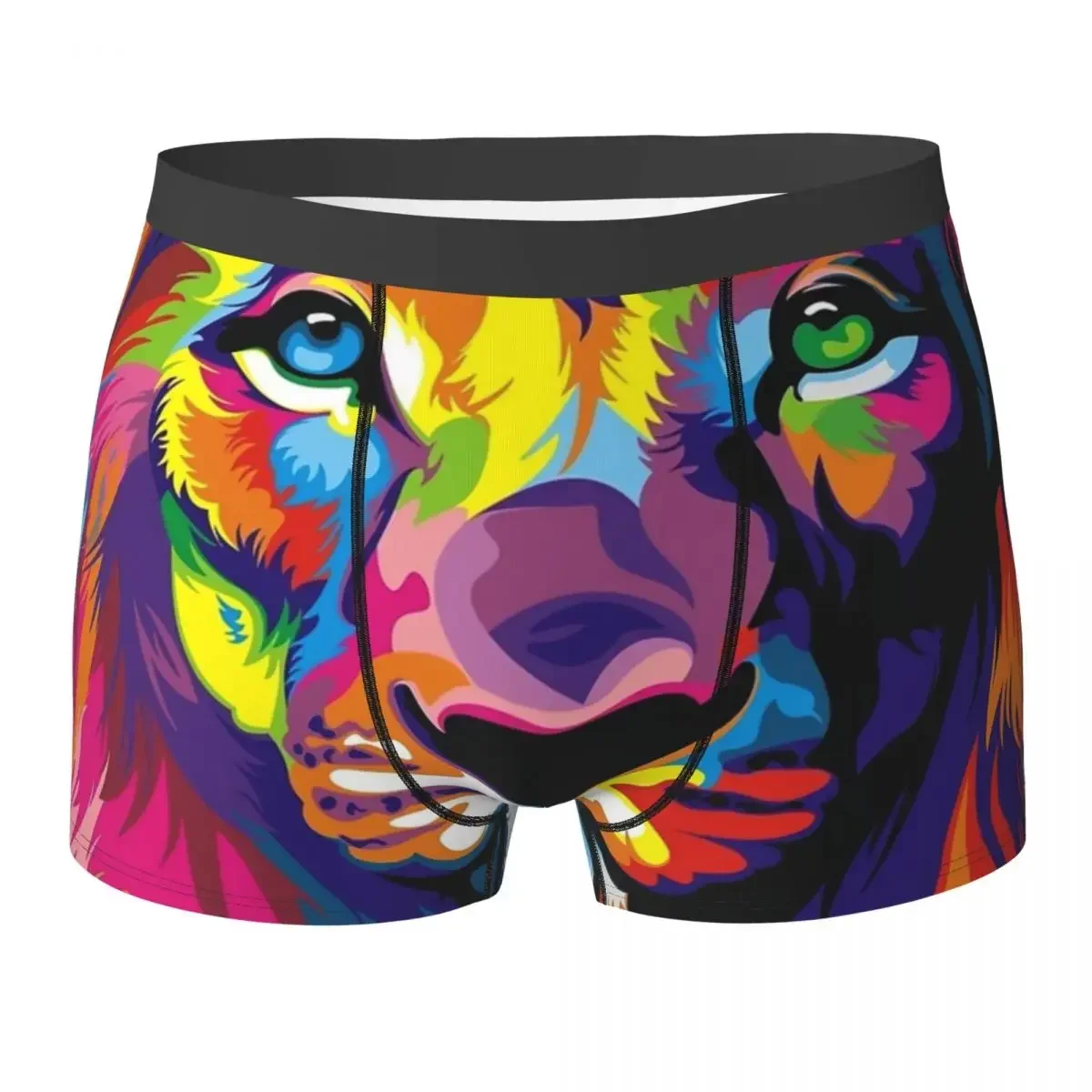 Boxer Unterhose Shorts Banksy Regenbogen Löwe Höschen Männer atmungsaktive Unterwäsche für Homme Mann Freund Geschenk