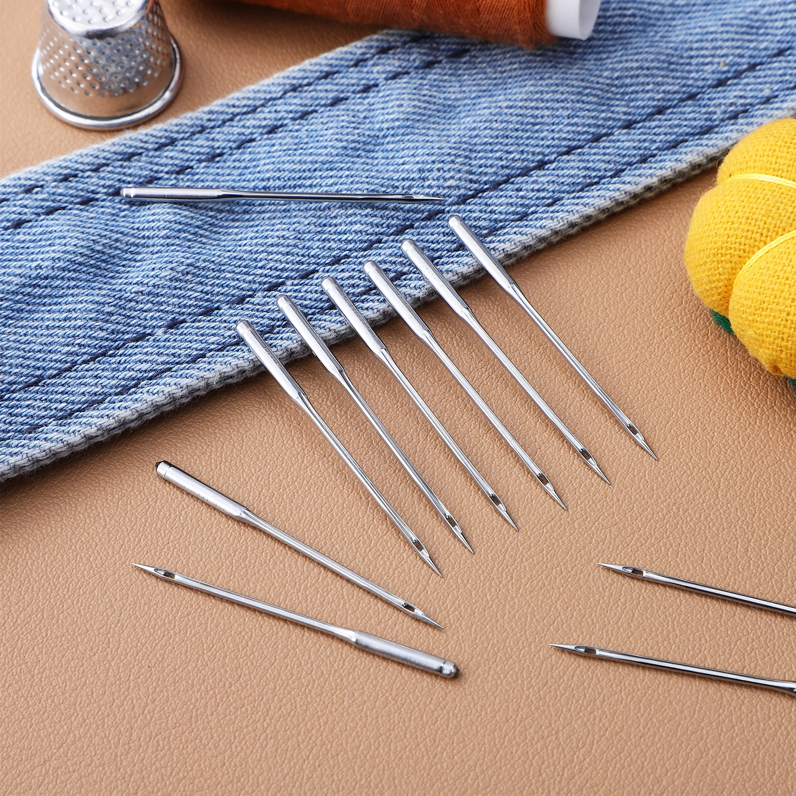 

100 Pcs Machine Needles Sewing Regular Point Heavy Duty Replacement Metal Parts Fabric Stitching Household Compatibility