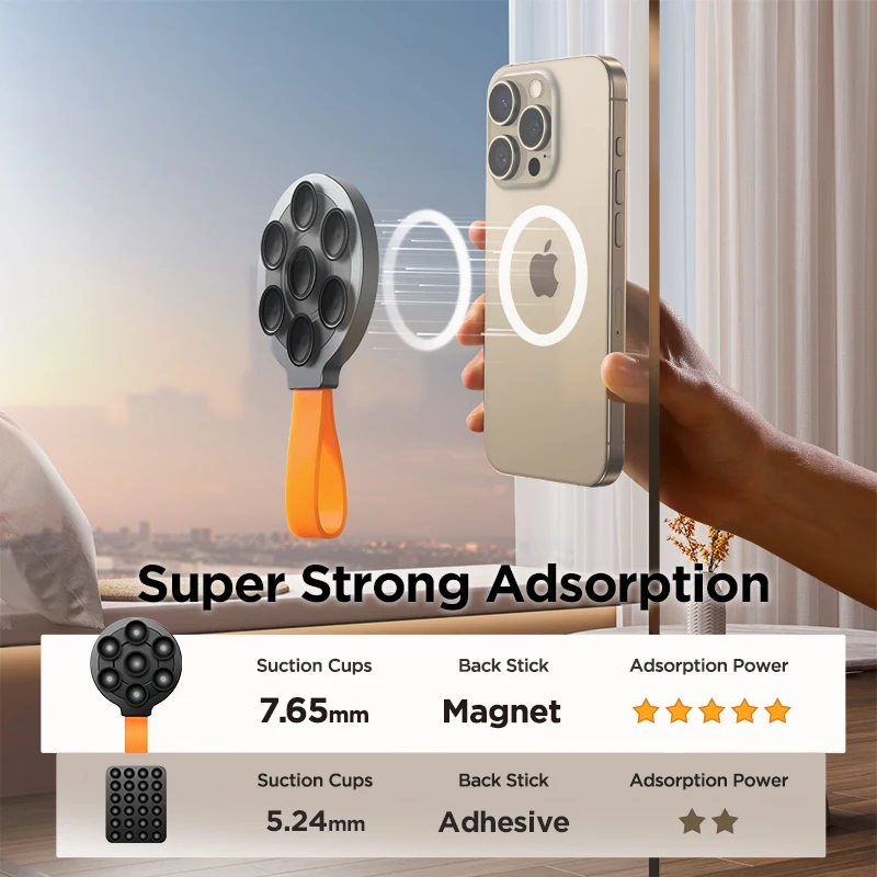 Joyroom Magnetic Suction Cup Phone Mount Silicone Suction Phone Case Grip Stand Holder Hands-Free Mirror Shower Phone Holder Mou