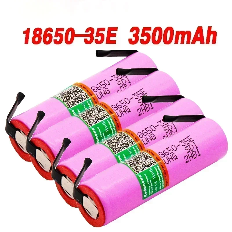 NEW 100% original made in Korea 18650 3500mah 20A discharge inr18650-35e 3.7V 18650 battery 3.7V rechargeable battery+DIY Nicke