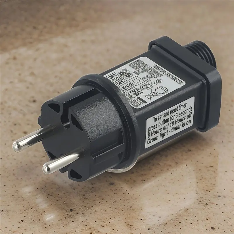 AS95 31V 6W LED String Lights Power Adapter, EU Plug IP44 Transformer for Christmas Tree Lamps, Various, Black