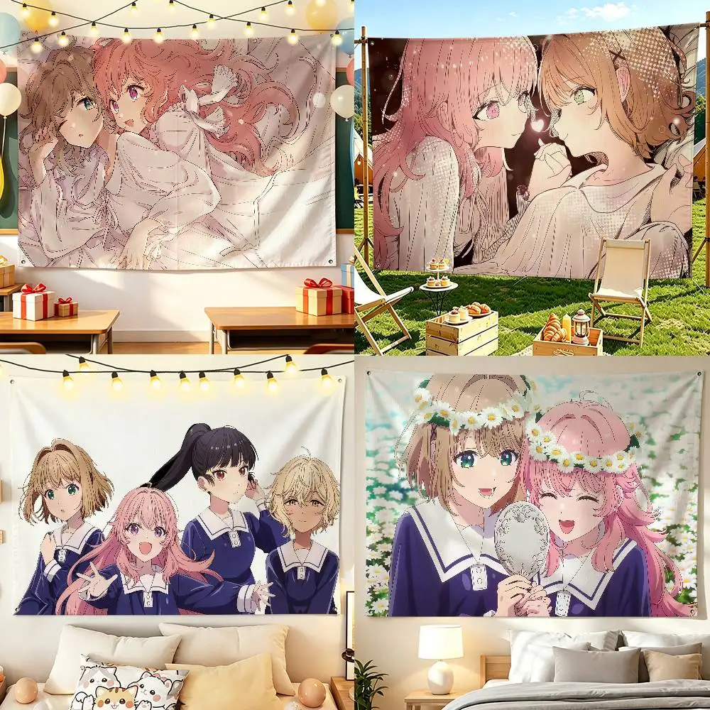 Sheena Totsuki Mimi Kagari Seiran Lizzy Ari Home Decor Flag Banner Indoor Hanging Decor for Bedroom Background Tapestry Wall