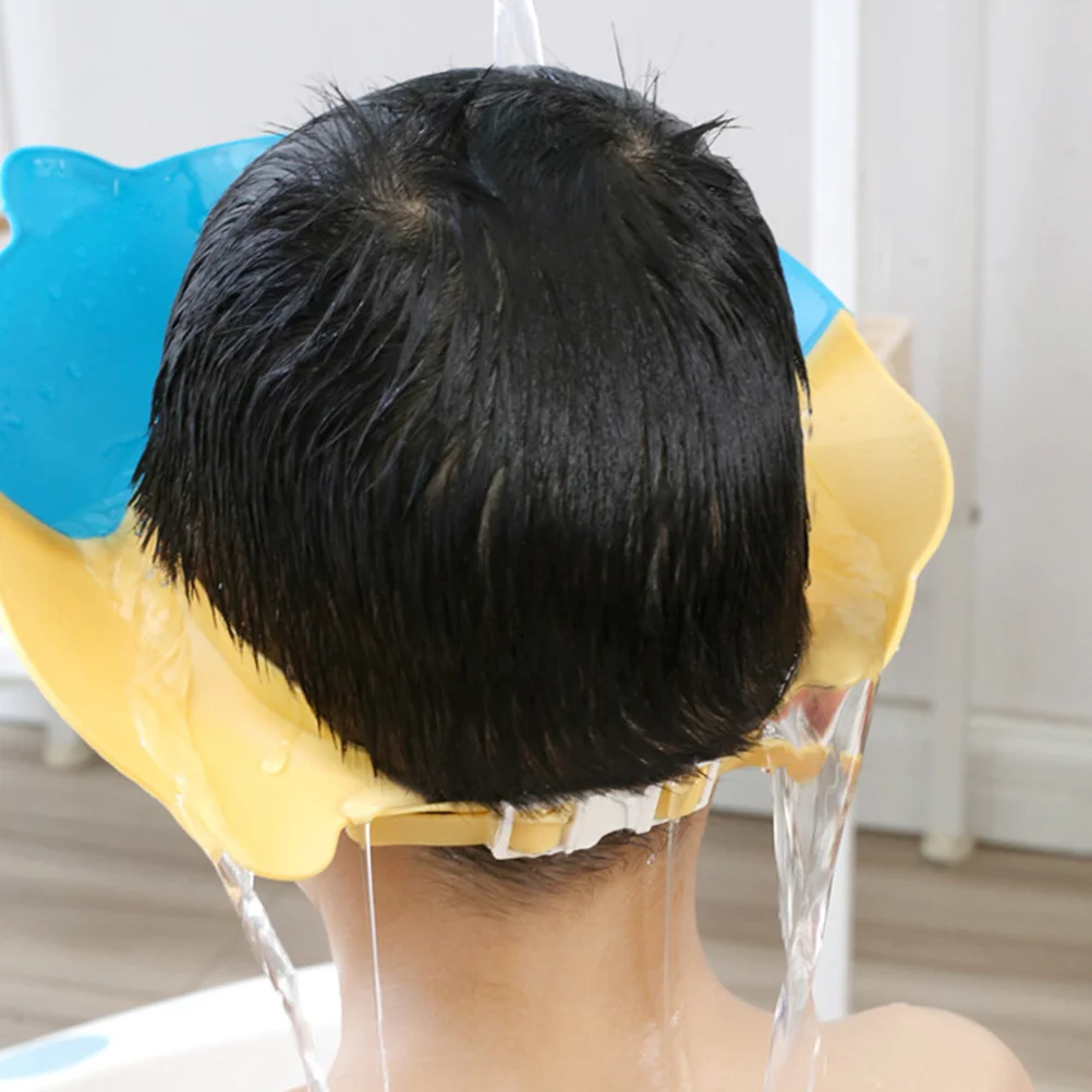 

Детская шапочка для ванны, предотвращение потока спины, регулируемая водонепроницаемая детская шапочка для душа, шапочка для мытья волос, защита ушей для купания