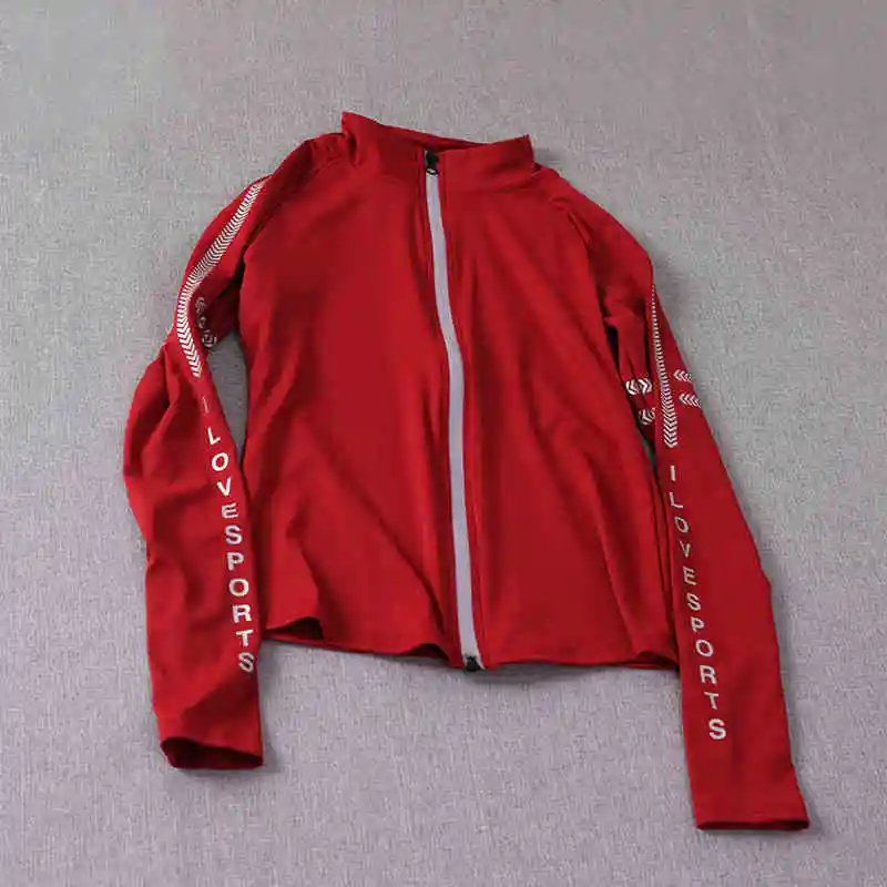 

Spring outdoor running fitness clothing sports zipper quick-drying tight-fitting cardigan stand-up collar long-sleeved top yoga