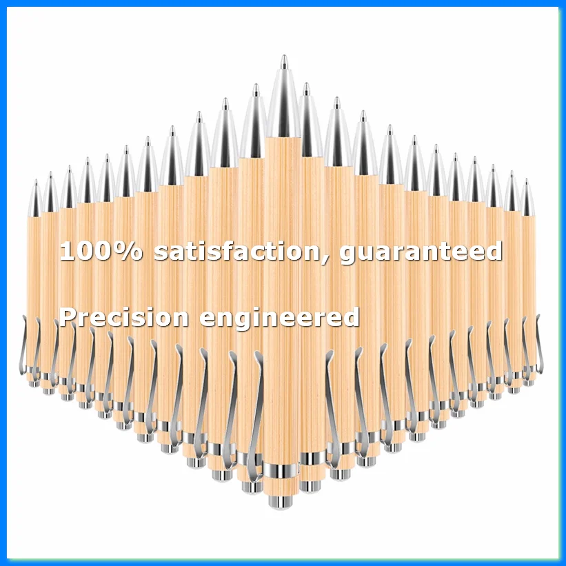 

100 Pcs/Lot Bamboo Ballpoint Pen Stylus Contact Pen Office & School Supplies Pens & Writing Supplies Gifts-Black Ink-A69M