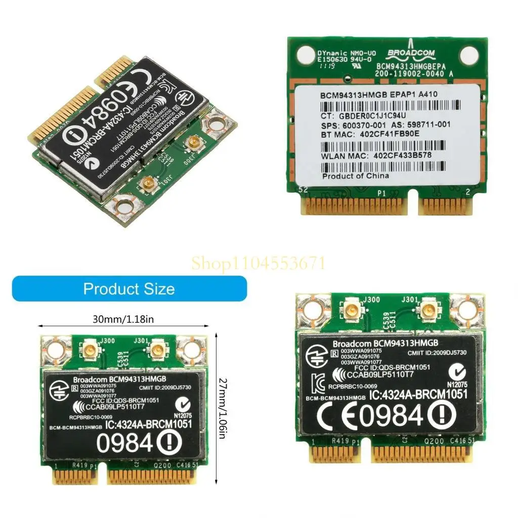 Best Seller BCM94313HMGB Half Mini PCIe PCI-express Wireless WIFI WLAN BT Bluetooth-compatible Card for HP 210 820 840