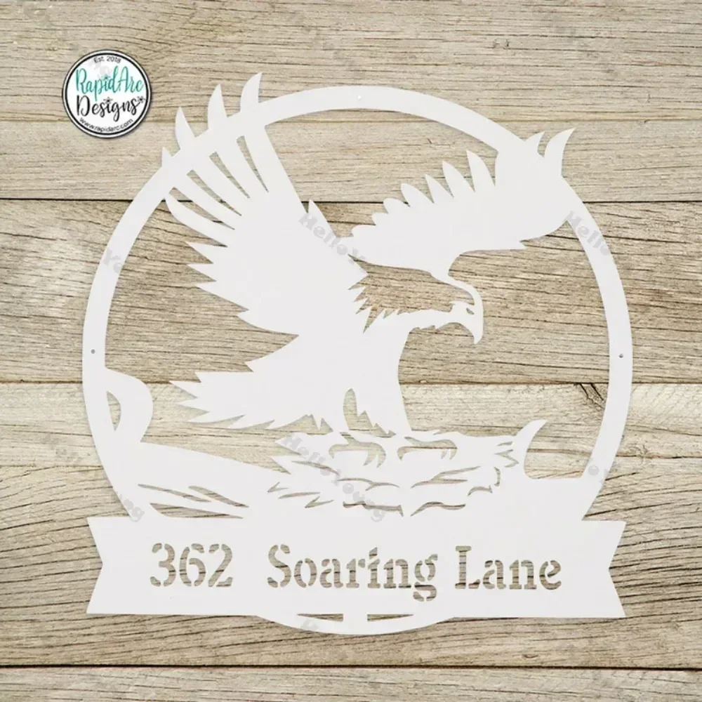 Majestic Customized Eagle's Nest Monogram Metal Wall Art, A Personalized Treasure. Ideal Outdoor Decor and Last Name Sign Gift.