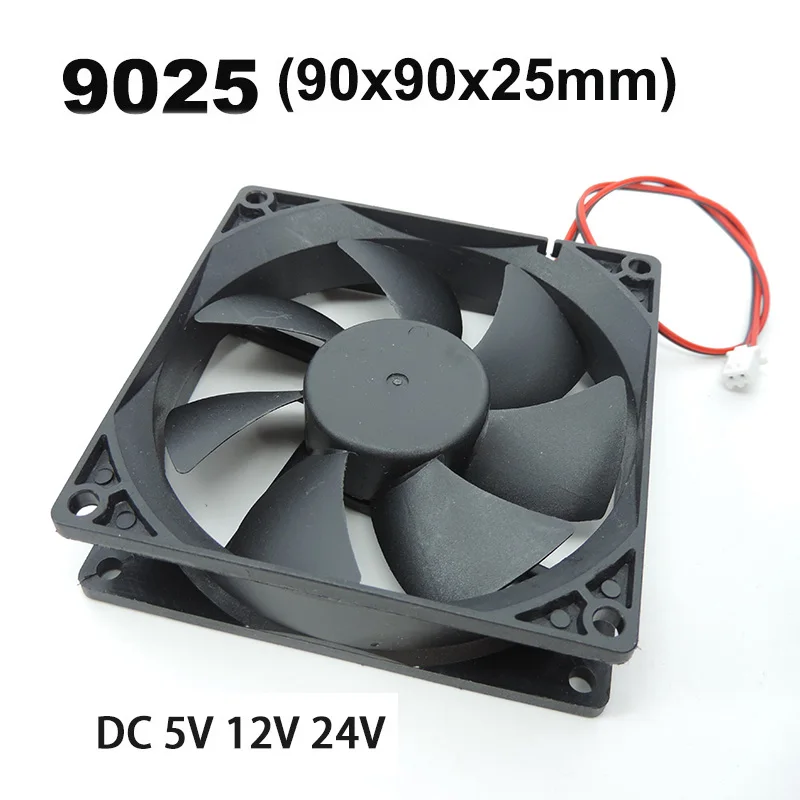 90MM 9cm 9025 CPU Fan Sleeve Bearing 90x90x25mm DC 5V 12V 24V Computer Case Cooling Fan 2pin M20