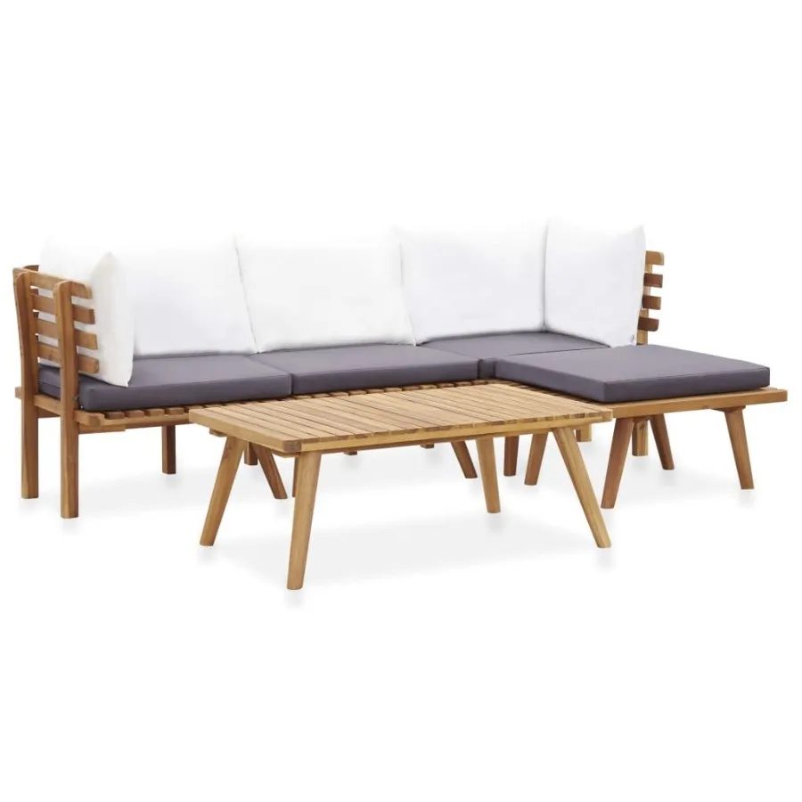 

5 Piece Patio Lounge Set Solid Acacia Wood