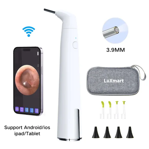 Otoscopio Digital inalámbrico 3,9mm 1080P HD WiFi alcance de oído con 6 luces LED para niños y adultos compatible con Android e iPhone