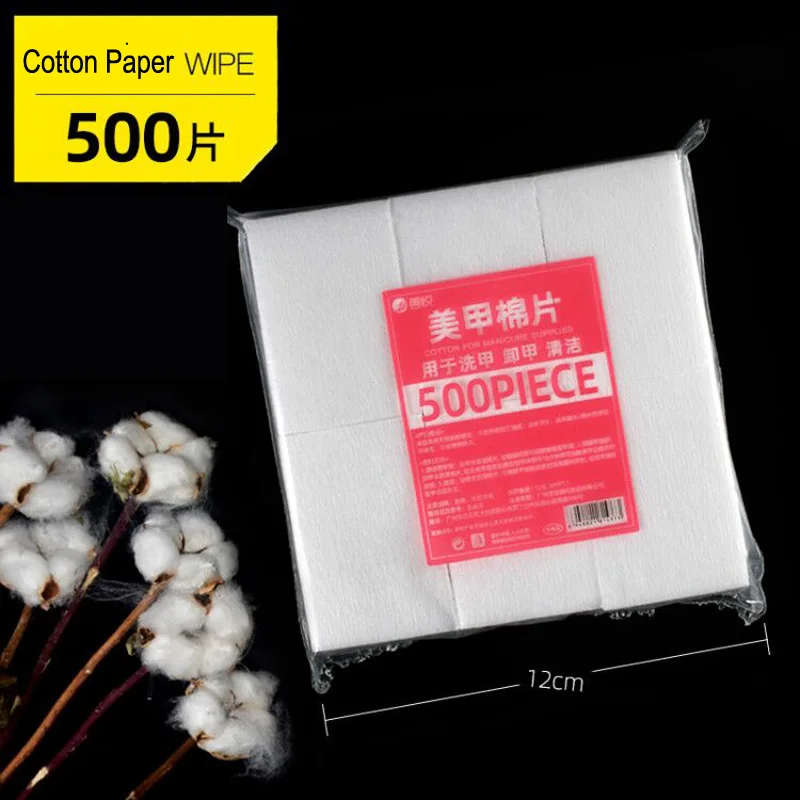 100/500/1000PCS Nail Polish Remover Cotton Lint-Free Wipes Cleaner Paper Pad Manicure Gel Polish Soak Off Remove Cotton Pads