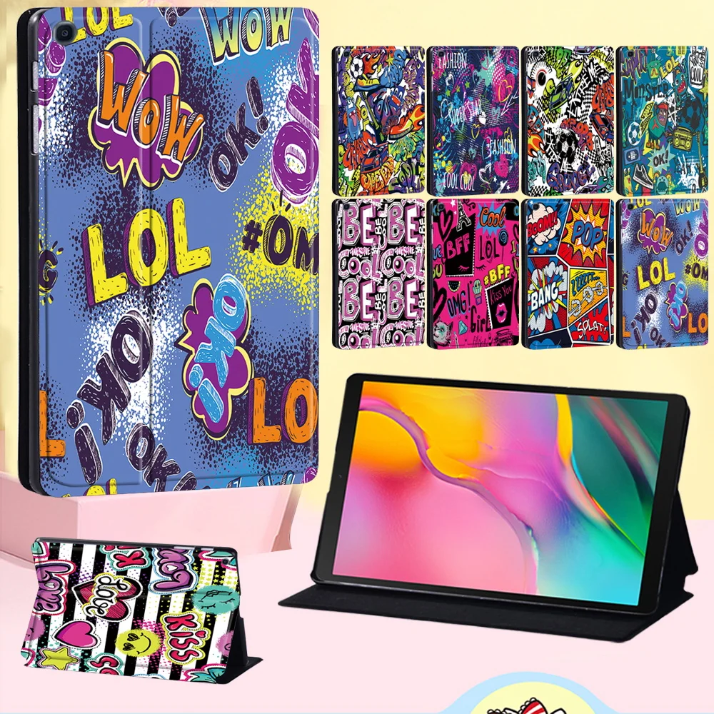 

Anti-fall Tablet Case Samsung Galaxy Tab S6 T860 T865 10.5"/S4 T830 T835 10.5"/S5e T720 T725 Fashion Graffiti Series Cover Cases