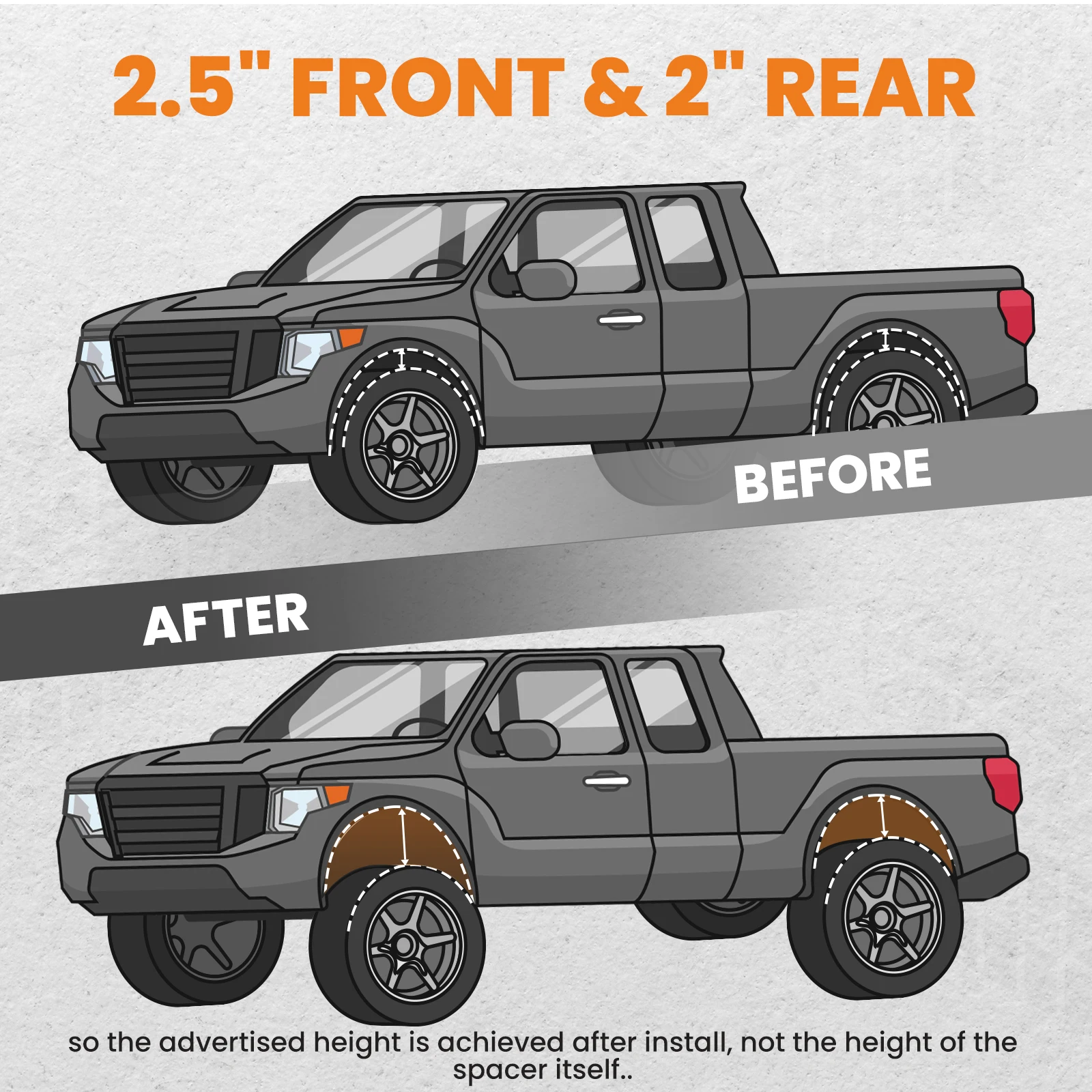 Lift Kit For Nissan Navara D40 Strut Spacers Extended Shackles 2.5" Front 2"Rear
