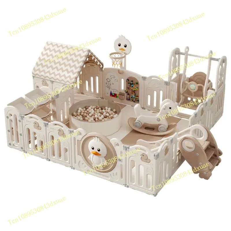 Modern Designed Foldable Plastic Playpen Playground Security Fence with Bedroom Door and House for Babies and Toddlers