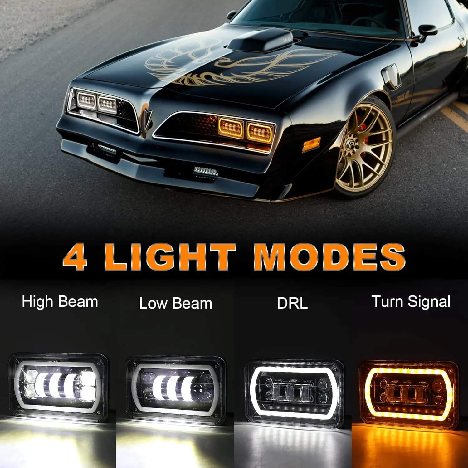 Accesorios Para Automobile Rectangular 6x4 LED Hi/Low Sealed Beam 4x6 LED Headlights