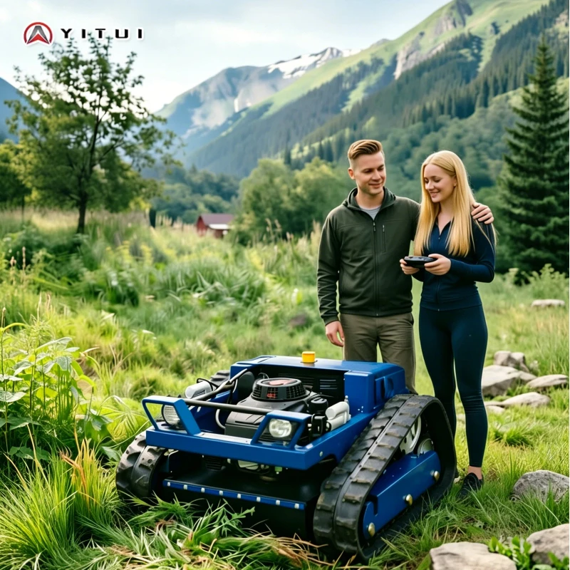 

Customized Tracked Lawn Mower Reinforced Frame Anti-Slip Tracks Strong Power For Overgrown Grass & Complex Terrain Work