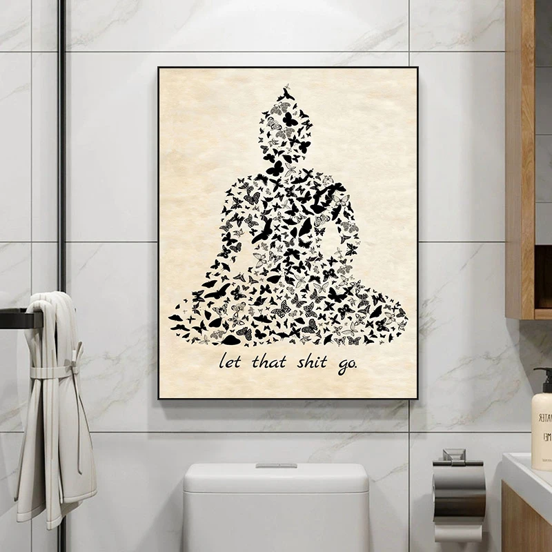 Canvas Painting Funny Bathroom Posters Prints Cute Cat Are You Pooping Wall Art Picture For Toilet Room Home Decor Cuadros