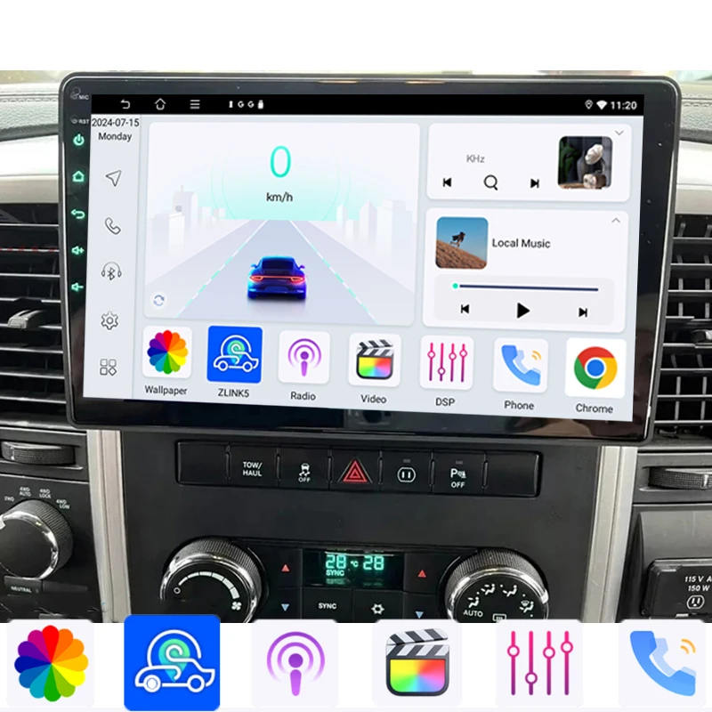 

GPS Head Unit 10" For Dodge RAM Truck 2009-2012 Car Radio Wireless Carplay Apple Android 13 Auto Intelligent System 4-64GB WIFI