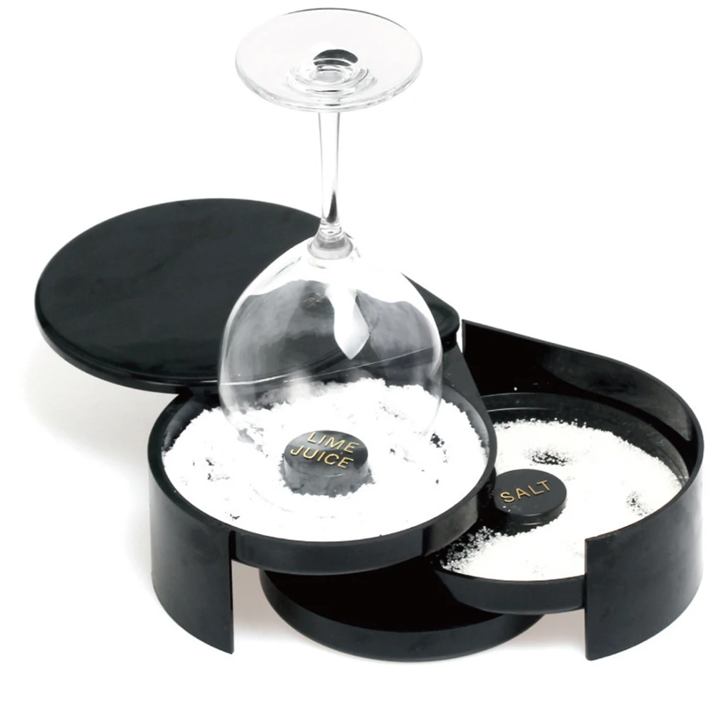 

Salt Side Box for Cocktails Lime Black ABS Salt Box Glass Bartender Home Bar Cocktail Glass Compact Easy