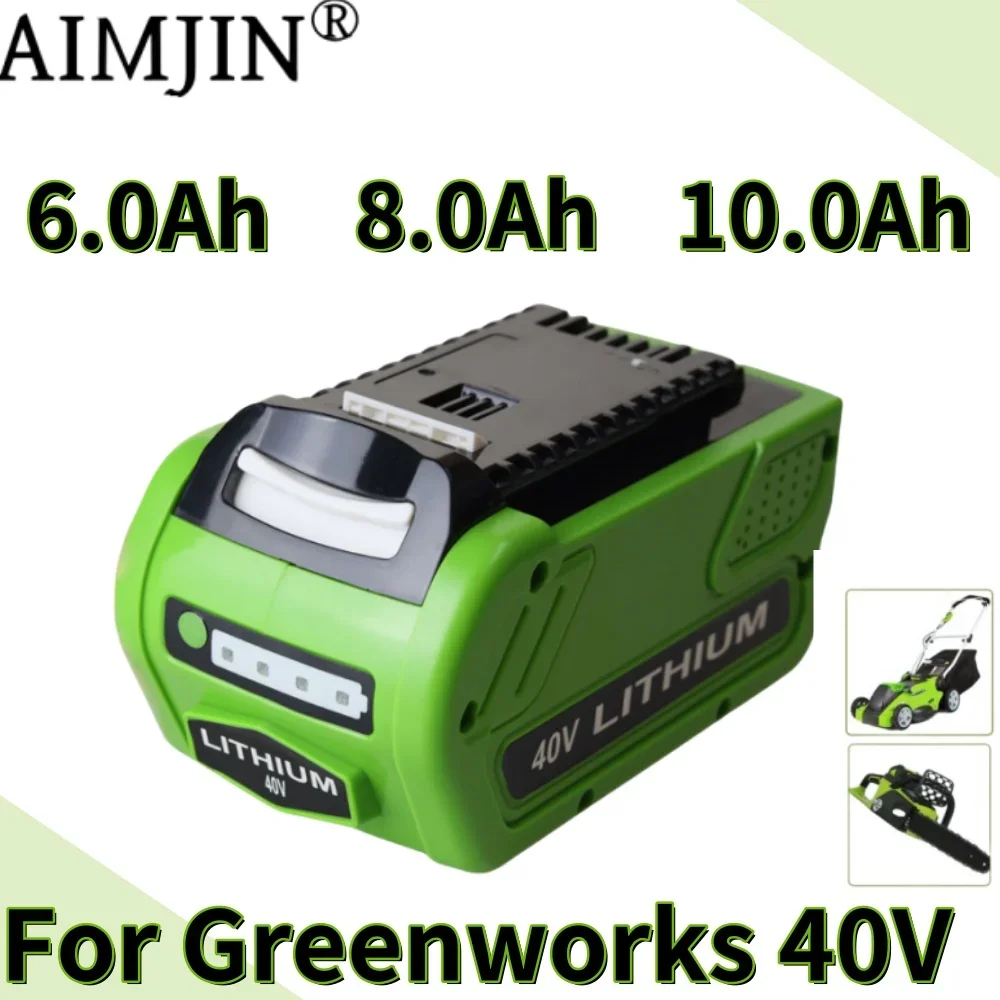 

Replacement 40V 6.0/8.0/10.0Ah Li-ion Rechargeable Battery For GreEnworks 29462 29472 29282G-Max Gmax LawnmoWer Power Tools