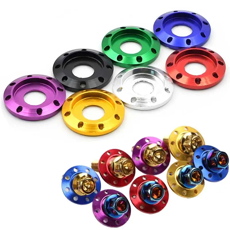 

Aluminum Alloy Color Screw Cap Reinforcement Non-slip E-motorcycle Modification Accessories Flange Fastening Gasket Decoration