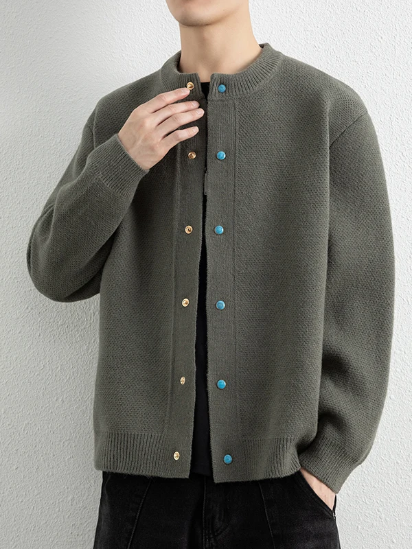 

Мужской вязаный кардиган свободного кроя на пуговицах для осени и зимы, повседневная верхняя одежда в американском уличном стиле