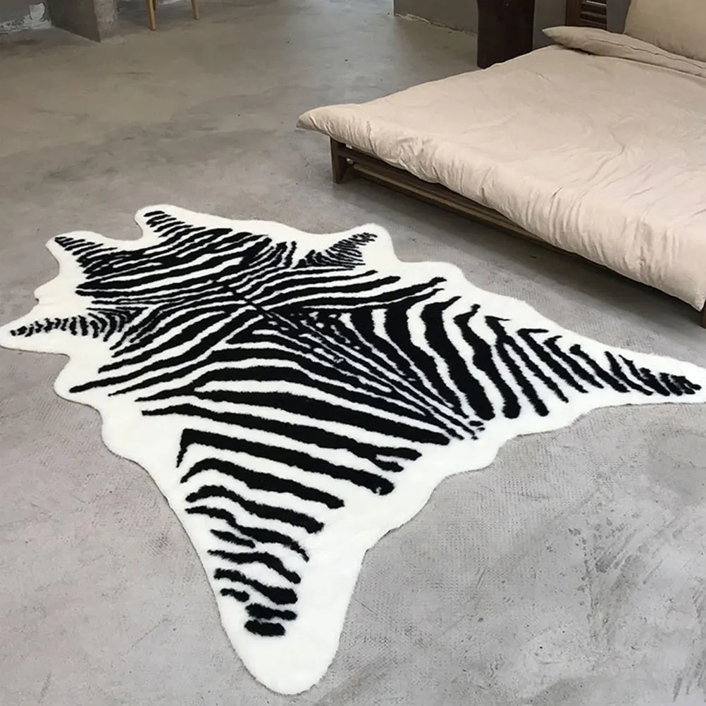 

Zebra Print Floor Mat 85x110cm Anti Slip Comfortable Rug for Home Bathroom Kitchen Decorative Carpet Non Wear