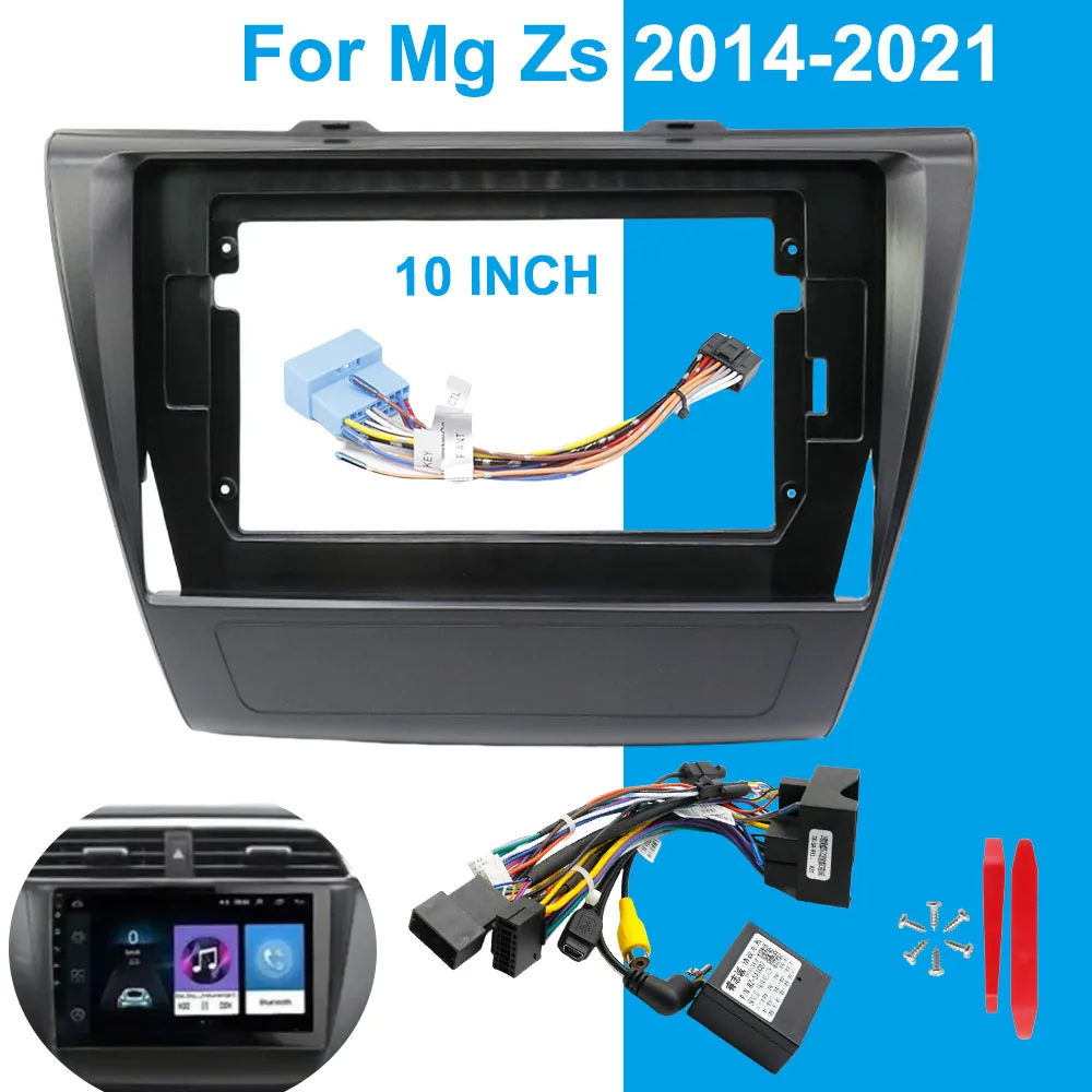 

10-дюймовый автомобильный рама, адаптер для фасции, коробка Canbus, декодер Android, комплект панели для приборной панели для Mg Zs 2014-2021