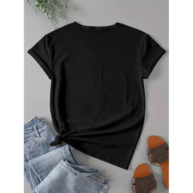 Colorful Hand Drawn Soap Bubbles Art Graphic Black Women T-Shirt
