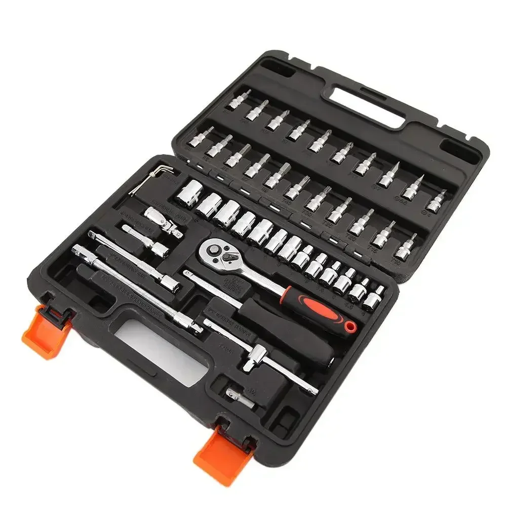 46Pcs Ratchet Wrench Set Kit Sleeve for Car Motorcycle Bicycle Repair Tools Combination Repair Wrench Socket Spanner Screwdriver