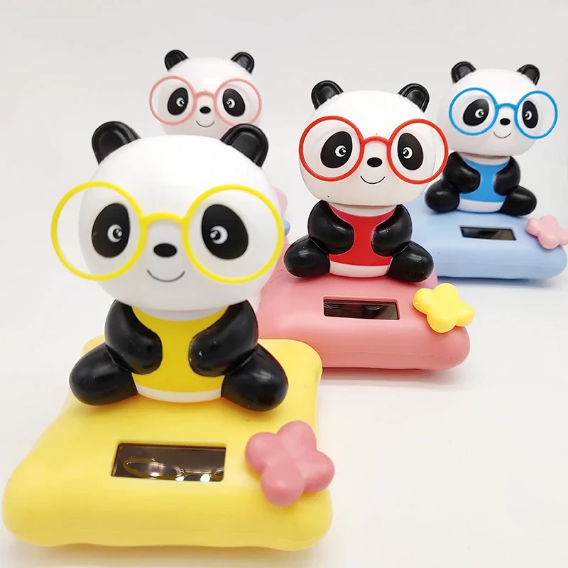 Niedliche solar betriebene Panda Schaukel Spielzeug Kinder lustige tanzende Tiermodell Spielzeug Auto Armaturen brett & Büro Dekor Kinder Spielzeug Geschenke