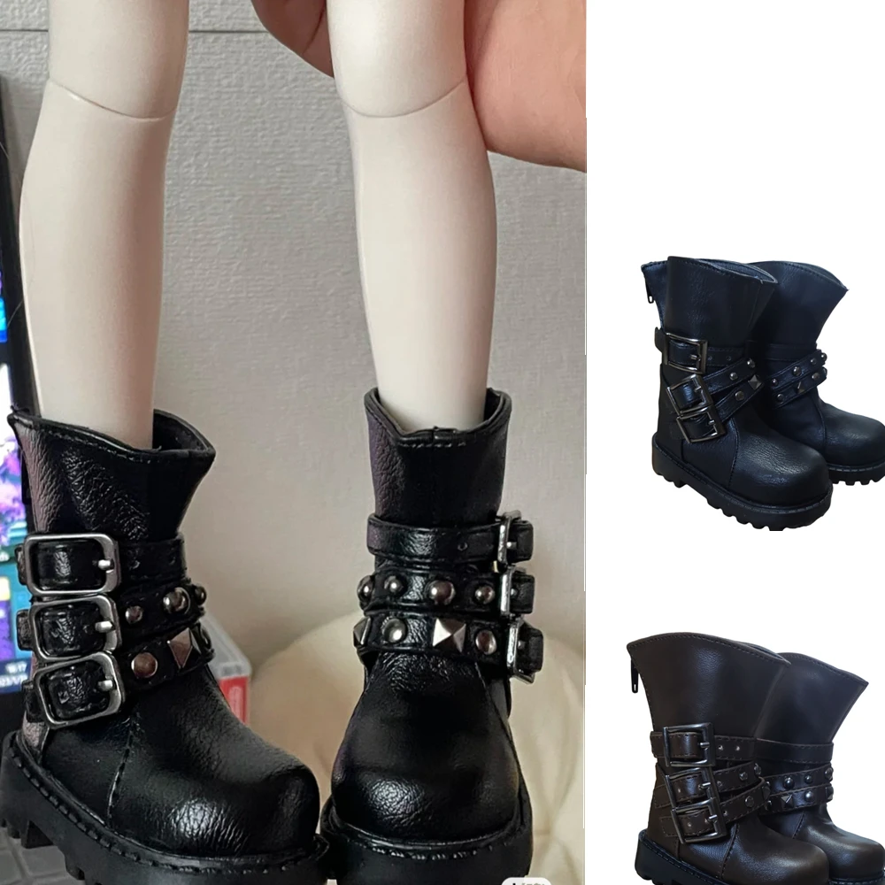 Doll accessories Articulated  70CM 1/4 MSD 1/3 SD10 bjd doll for girl female boy male boots pu leather shoes  white  black YG357