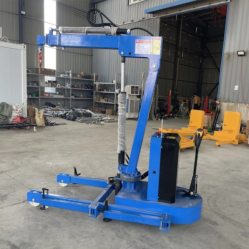Mobile Workshop Crane Hand Push Electric Hoist Telescopic Arm Portable Mini Lifting Crane For Garage Engine Lift