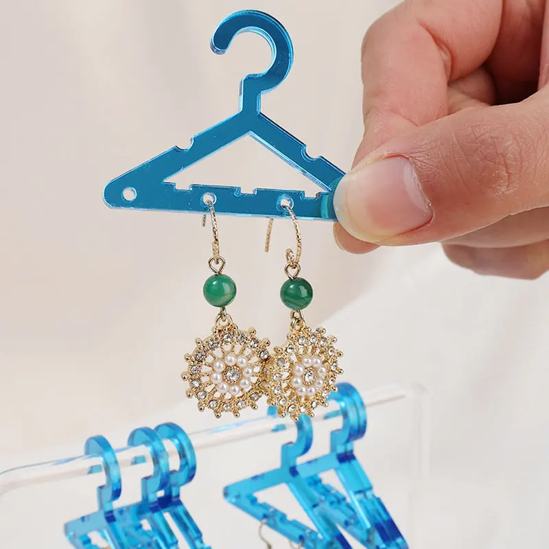Acrylic Clothes-Rack Shape Earring Hanging Frame Jewelry Display Rack Creative Earrings Organizer Holder