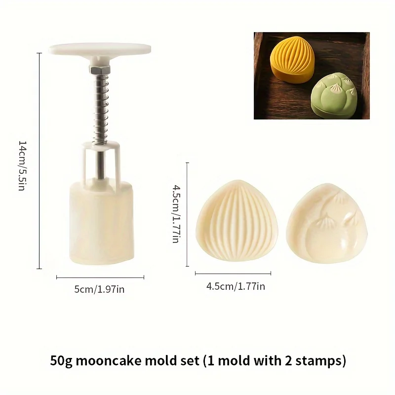 Chestnut Shape Moon Cake Mold,Including 1 Mold And 2 Stamps,DIY Hand Press Moon Cake Stamps,Mung Bean Cake,Cookie,Pastry Mold