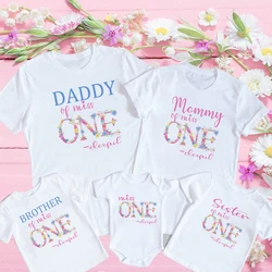 Miss ONE-derful Birthday Family Shirts floral 1st birthday family outfits mom dad brother sister onederful floral tops tees