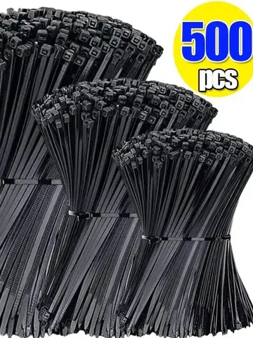 10-1000 pcs plastic clamping collar rilsan Cable ties clamp greenhouse plastic clamps self-tightening plastic necklace belts