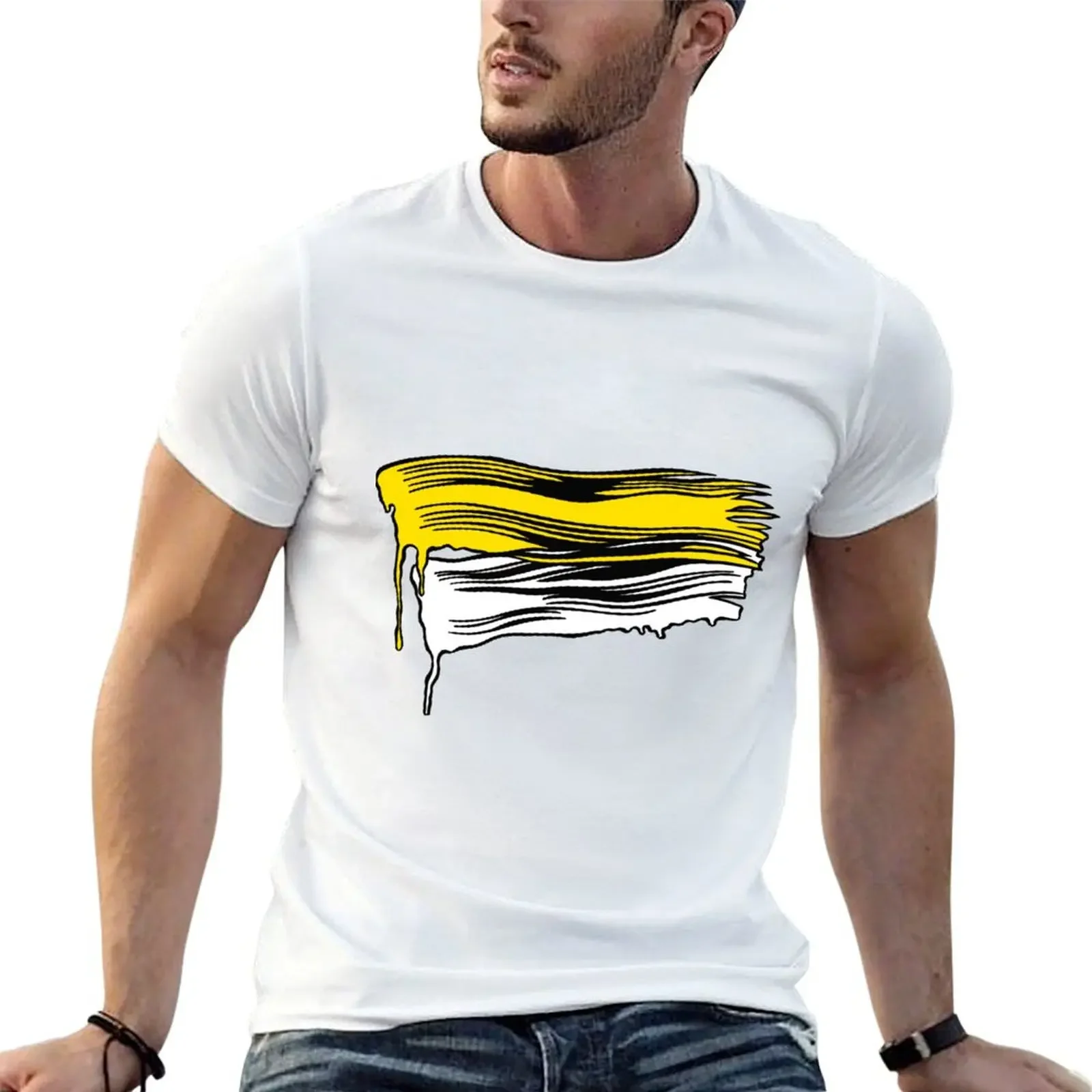 Lichtenstein Brush Strokes: Yellow T-Shirt fashion shirts tees boys whites rapper graphic tees shirts men