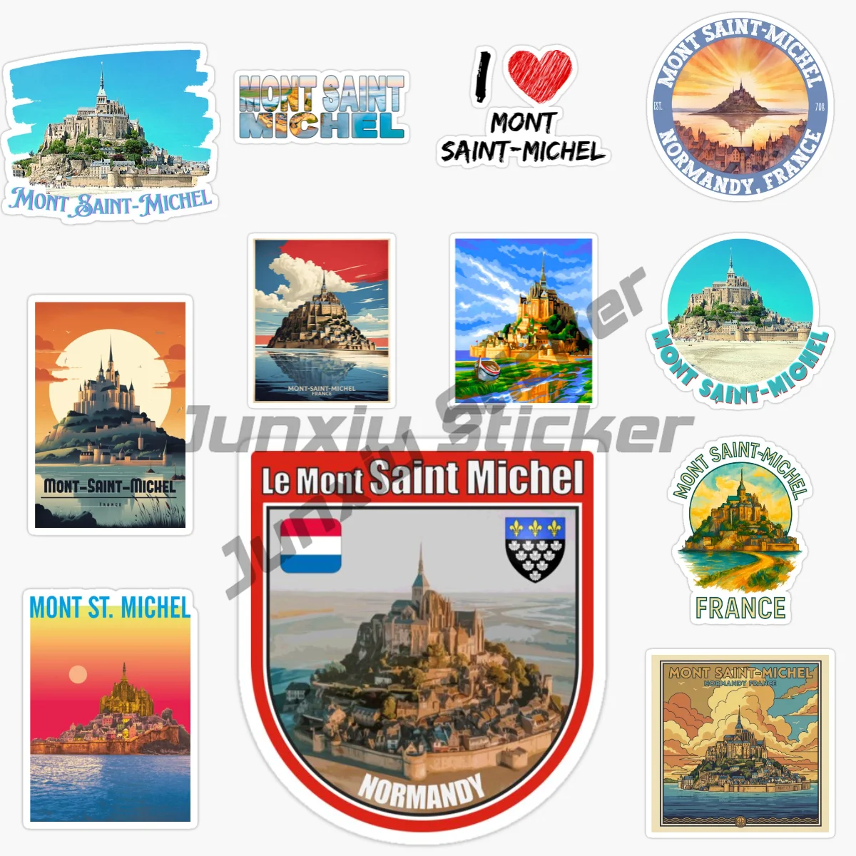 

Mont Saint-Michel France Famous Monument Car Sticker Motorcycle Accessories Laptop Wall Door Window Helmet Off-Road Glass Decal