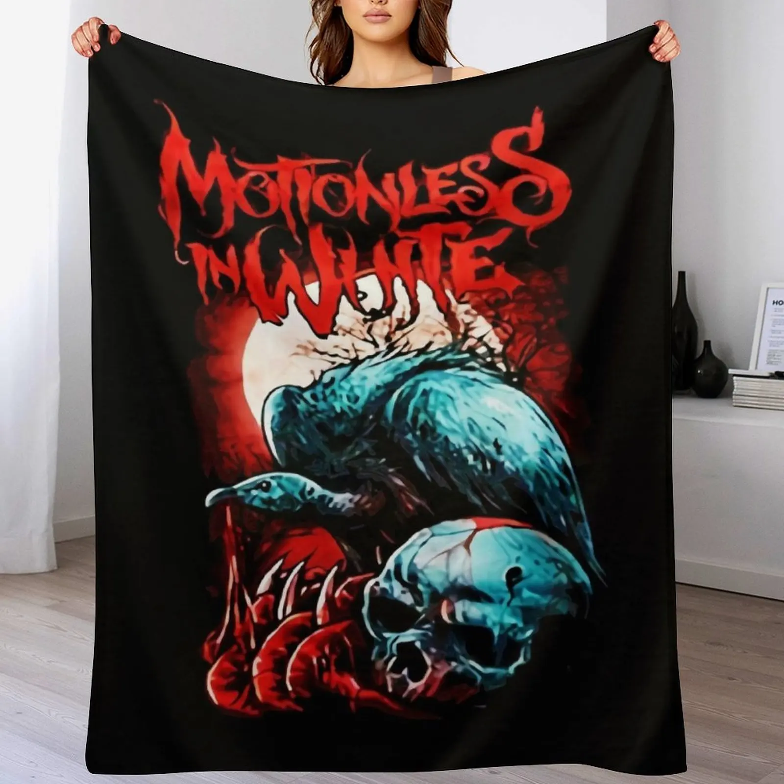 

Skull Motionless Throw Blanket Stylish Warm Blanket for Living Room Bedroom