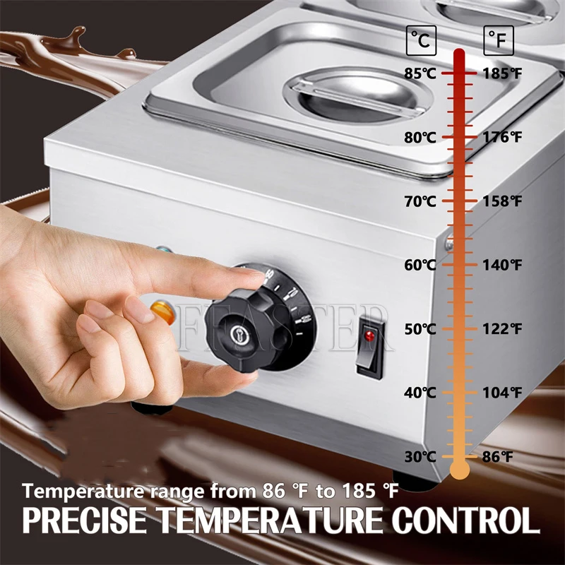 Chocolate Tempering Machine,Stainless Steel Electric Commercial Food Warmer For Chocolate/Milk/Cream Melting and Heating