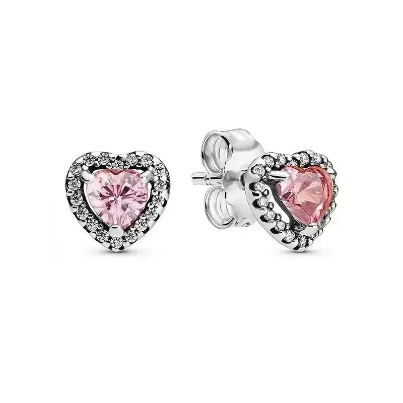 Herzförmige, funkelnde Ohrringe aus 925er Sterlingsilber als Überraschungsgeschenk für Frauen – Detail 22