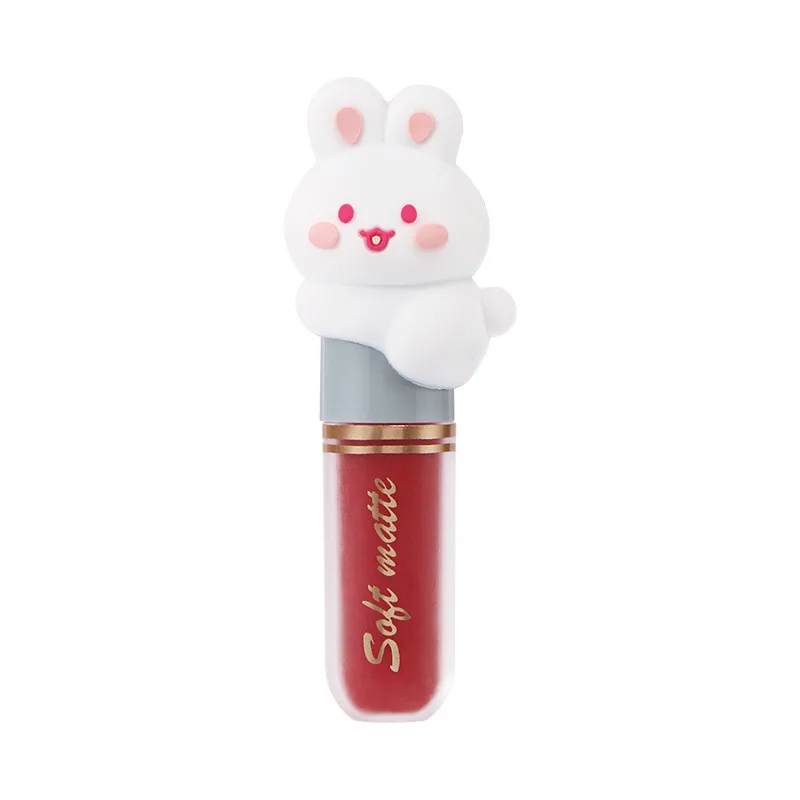 Kawaii Rabbit Matte Lipstick Long Lipstick Waterproof Outfit  Makeup Korean Lipstick  Liquid Lipstick Cosmetics Makeup for Girls