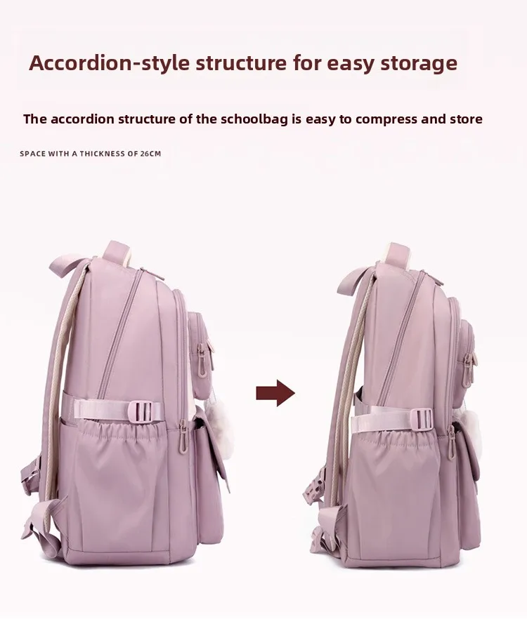 Middle School Backpack for Girls Large Capacity Bookbag Lightweight Fashion Student Backpack Simple Modern School Bags for Teens
