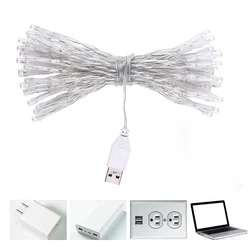 Guirnalda de luces Led para árbol de Navidad, cadena de luces de hadas para el hogar, jardín, boda, fiesta, decoración de vacaciones al aire libre, impermeable, USB, 1M, 2M, 5M, 10M