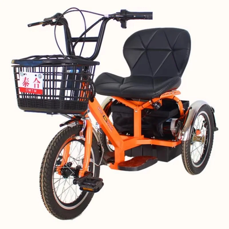 

Mini Electric Tricycle With Passenger Seat For Elderly 250w 24v Lightweight Family Electric Bike 3 Wheel For Women Man Adult