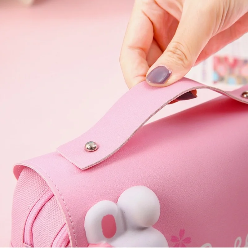 Imagem -02 - Impermeável 3d Pencil Case para Meninas Descompressão Pen Pouch Material Escolar Caixa Organizadora Estética Papelaria Coreano Bonito Kawaii