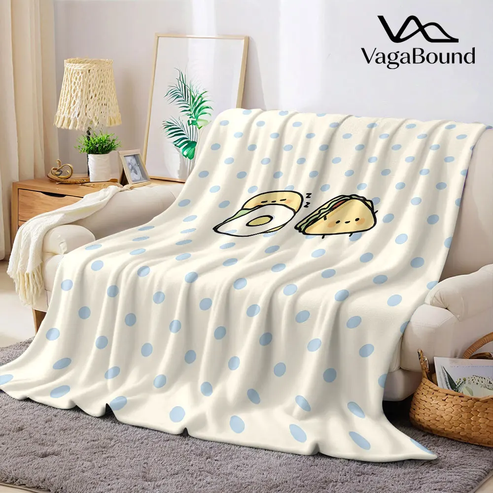 Toast Polka Dot Flannel Blanket Warm Soft Halloween Christmas Decorative Couch Warm Cozy All-Season Gift